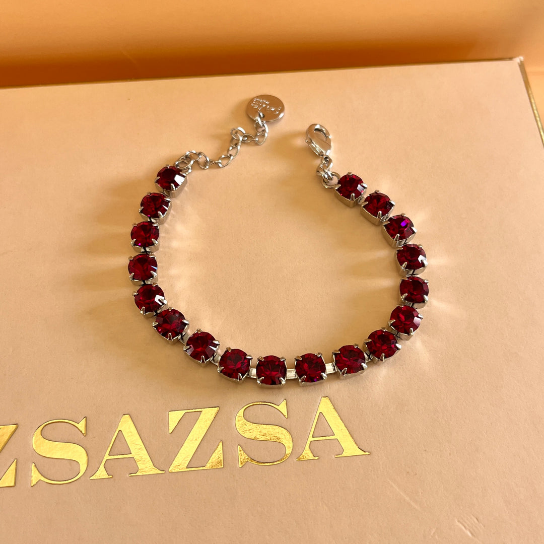 Dark red Swarovski crystals bracelet
