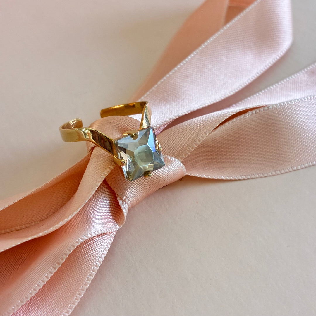 Square bronze gold plated ring