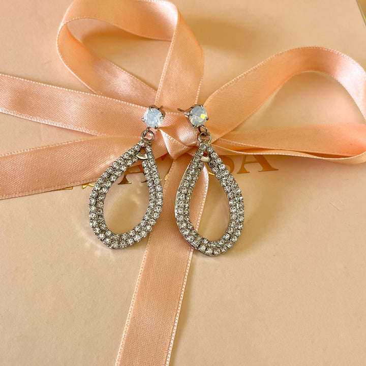 White Swarovski crystals earrings