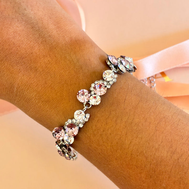 Lilac Swarovski crystals silver set