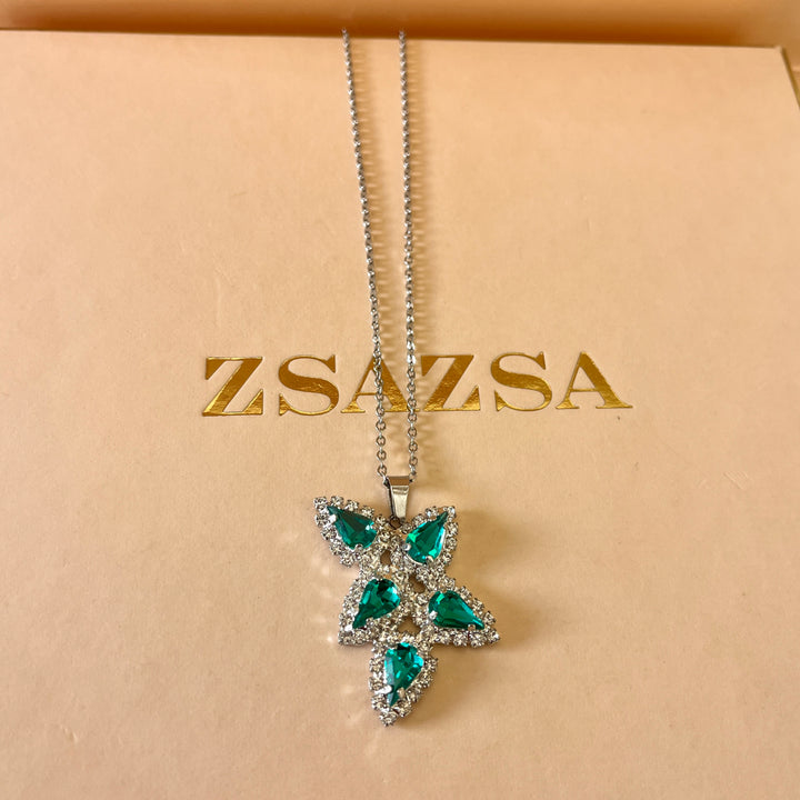 Mint teardrop preciosa crystal set