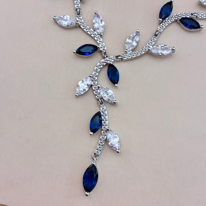 Marquise navy blue zircone set