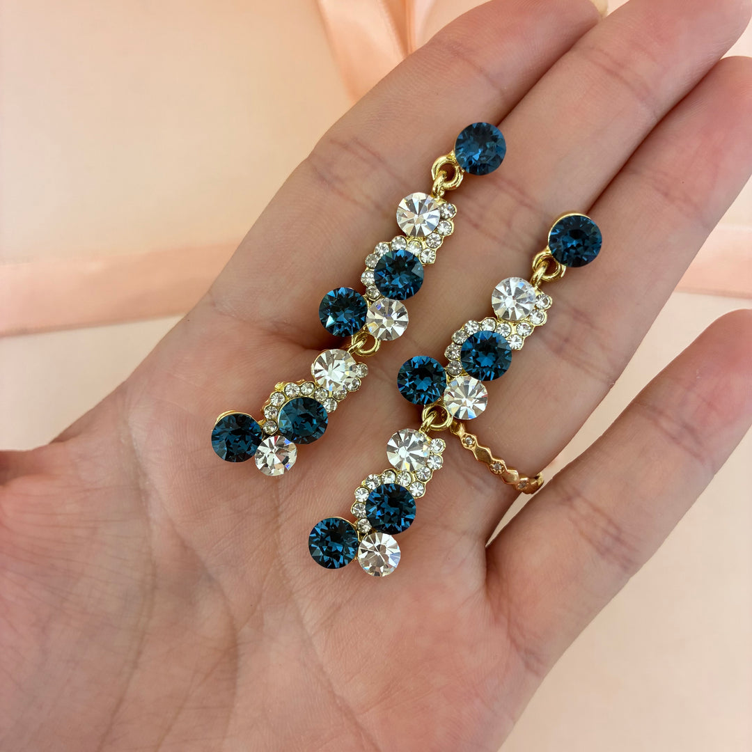 Navy blue Swarovski crystals set