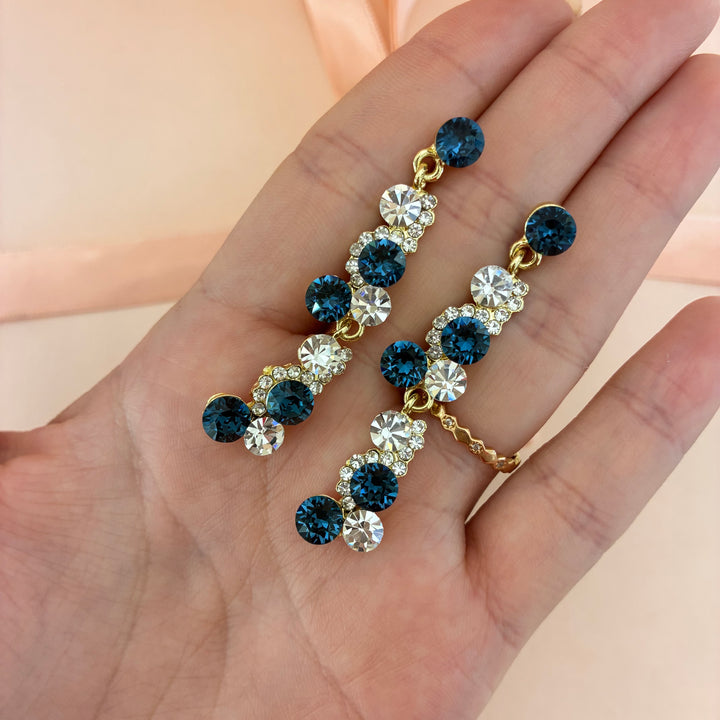 Navy blue Swarovski crystals set