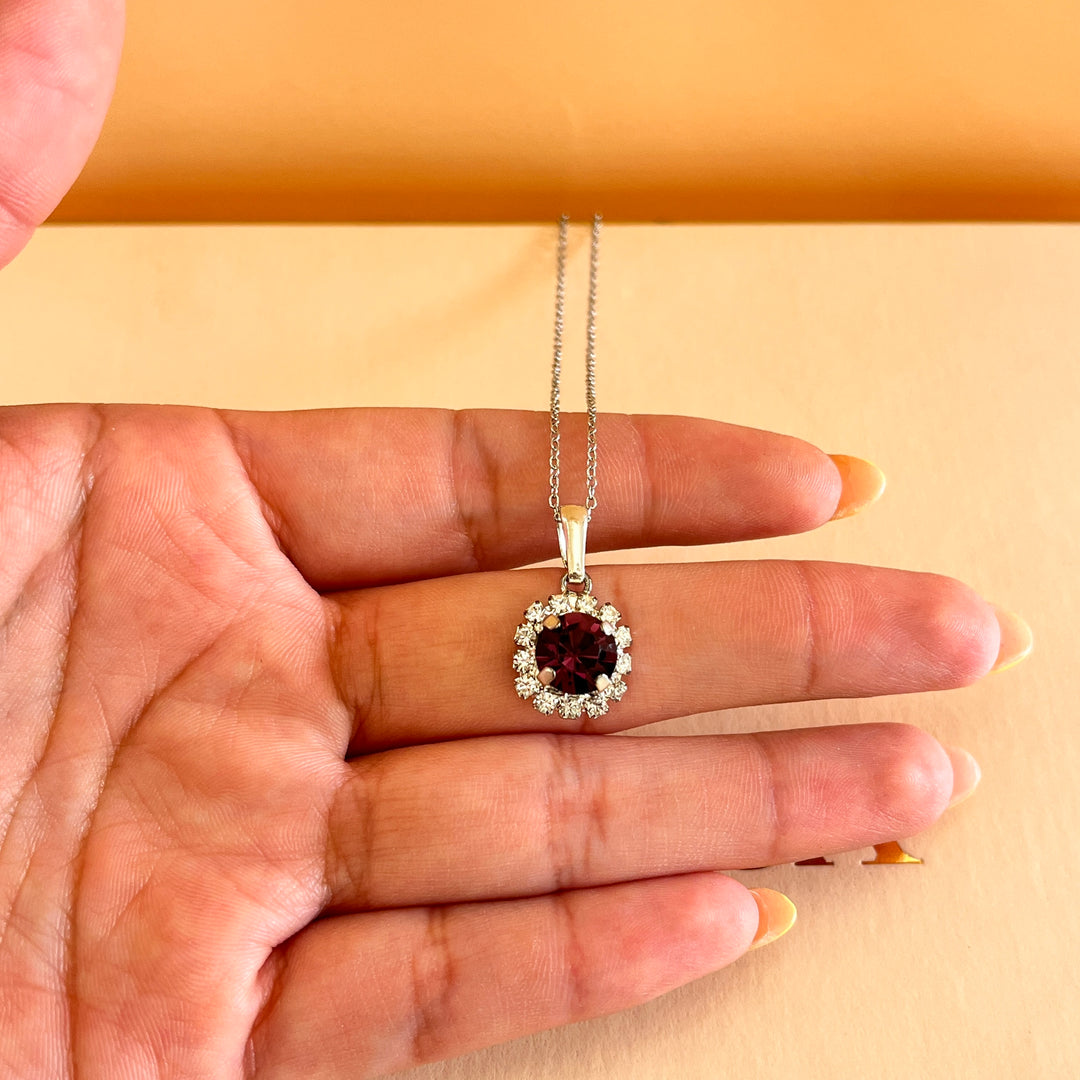 Purple flower preciosa crystals set