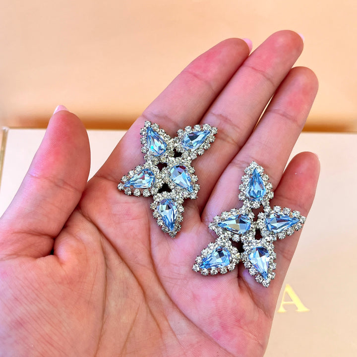 Light blue Swarovski crystals earrings