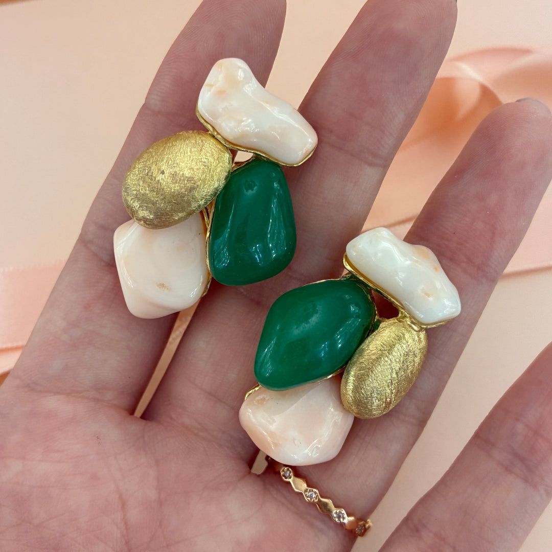 Handmade semi precious stones earrings