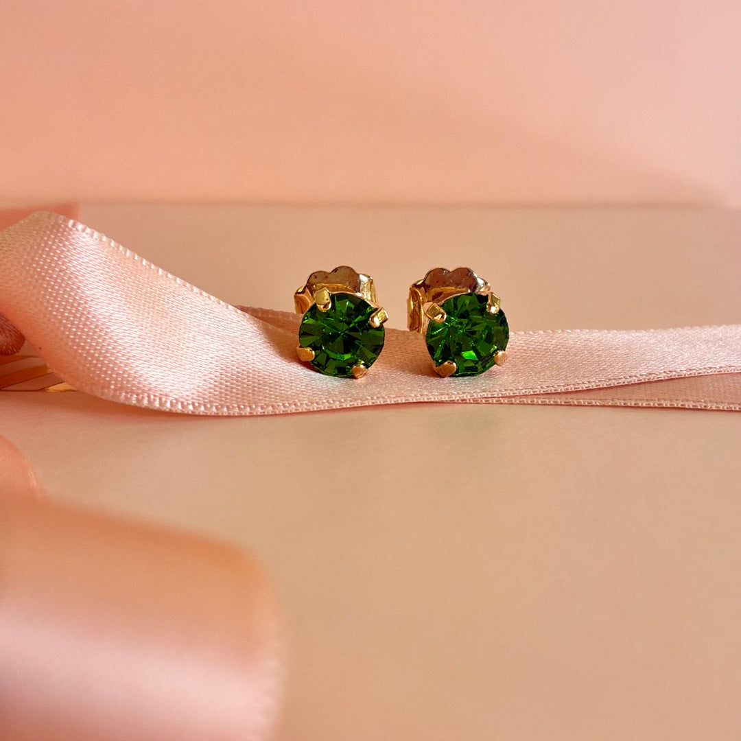 Green Preciosa crystals studs