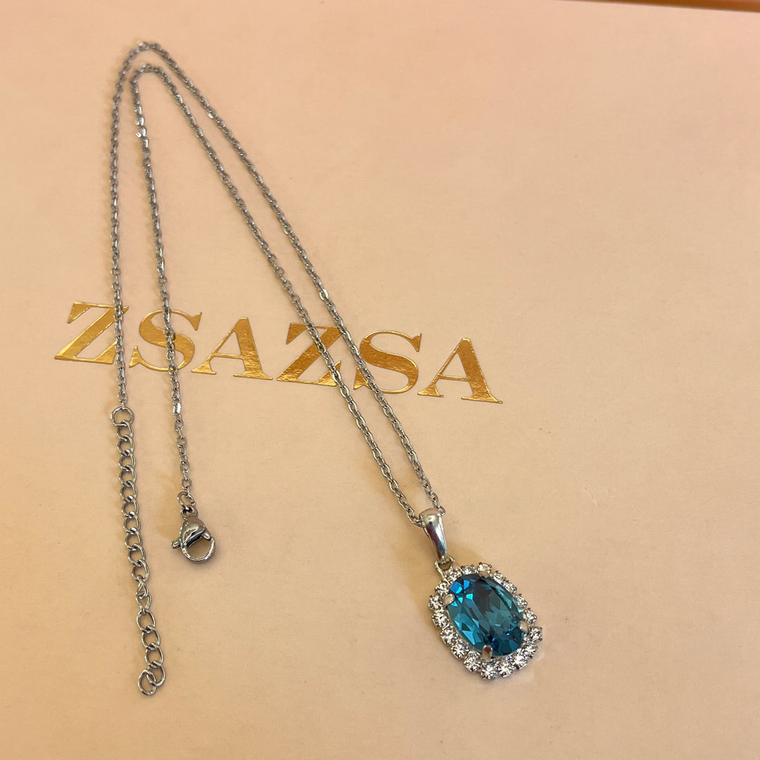 Verdemar oval preciosa crystals pendant