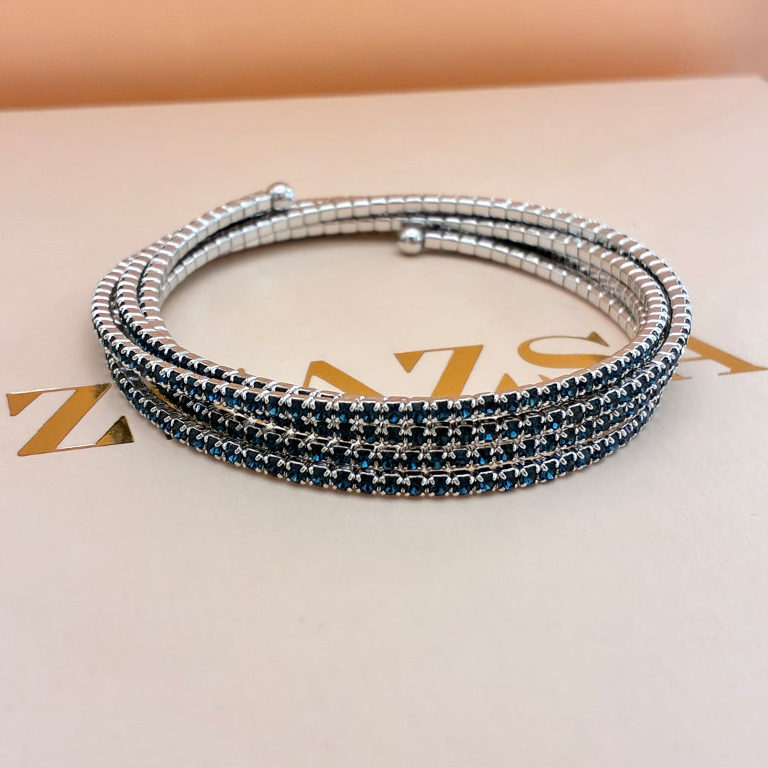 5 Rows navy blue zircone bangle