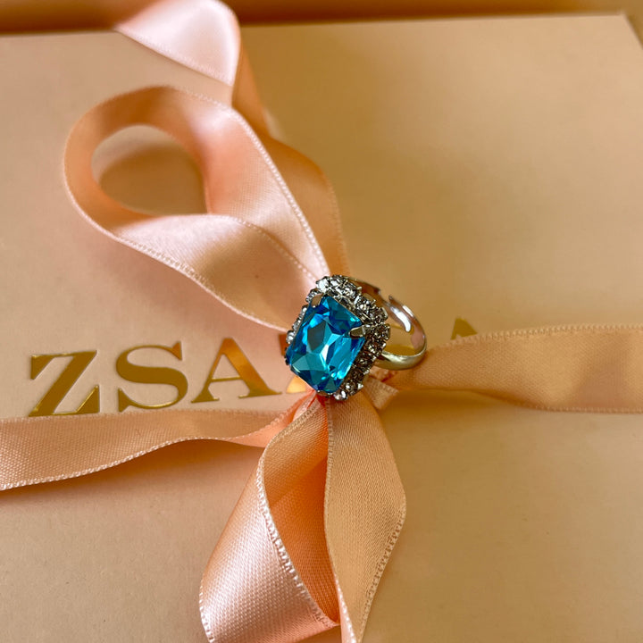 Turquoise preciosa crystal ring