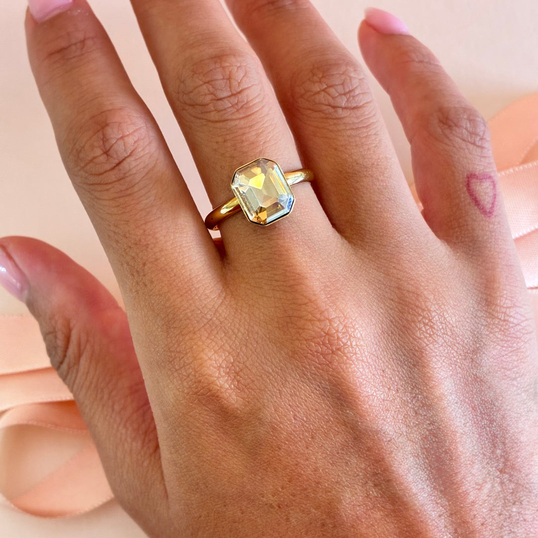 Bronze casual rectangular ring