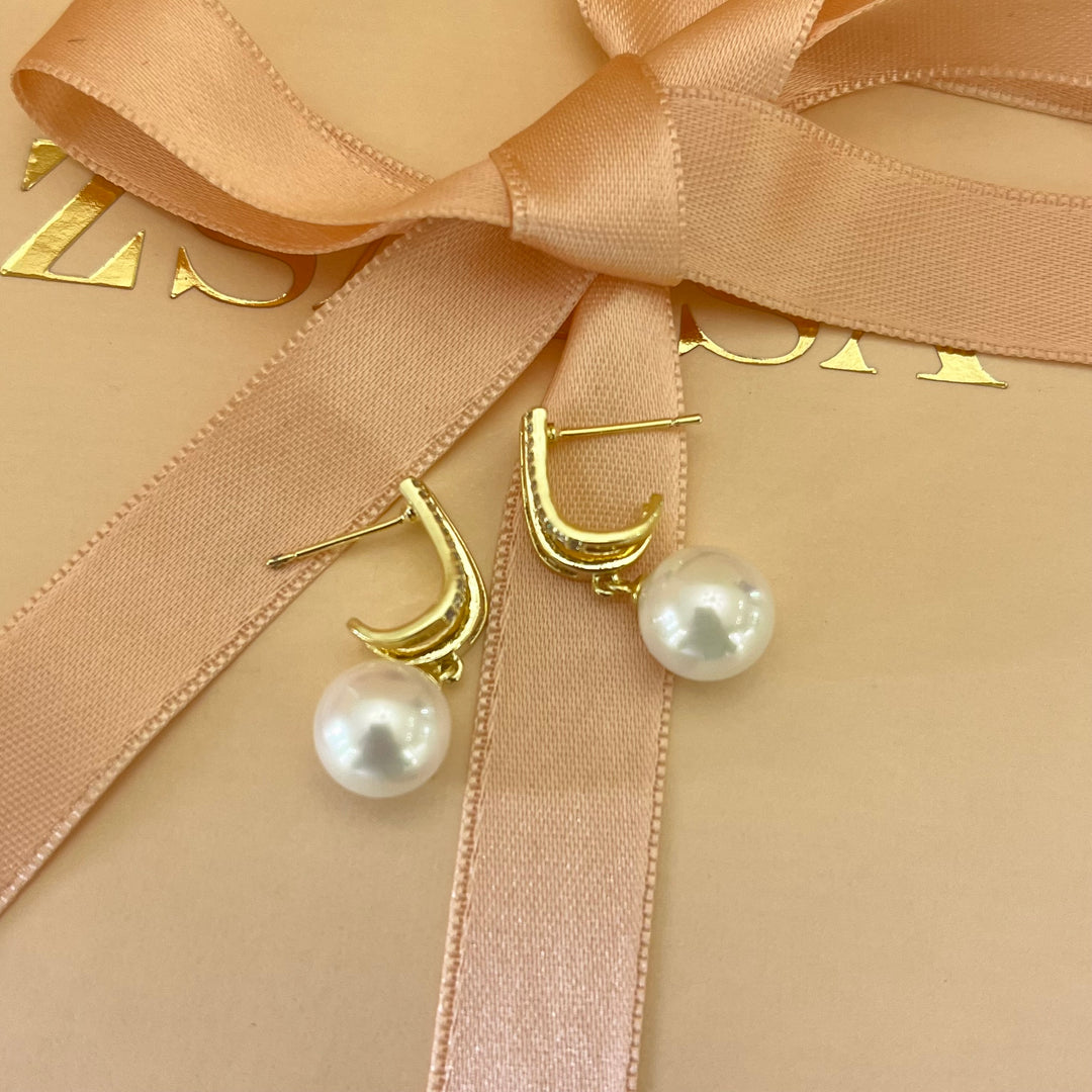 Zircone & pearls earrings