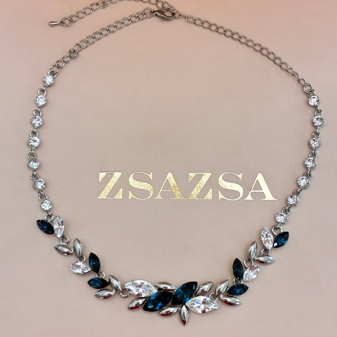 Marquise navy blue Swarovski crystals set