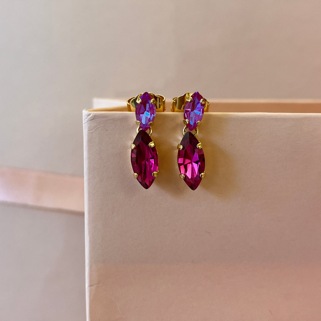 Fuchsia Swarovski crystals earrings