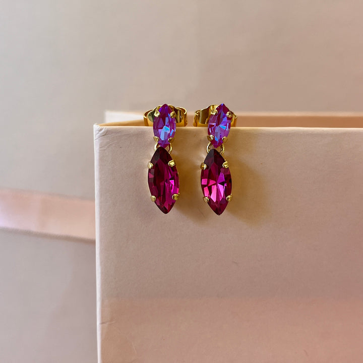 Fuchsia Swarovski crystals earrings