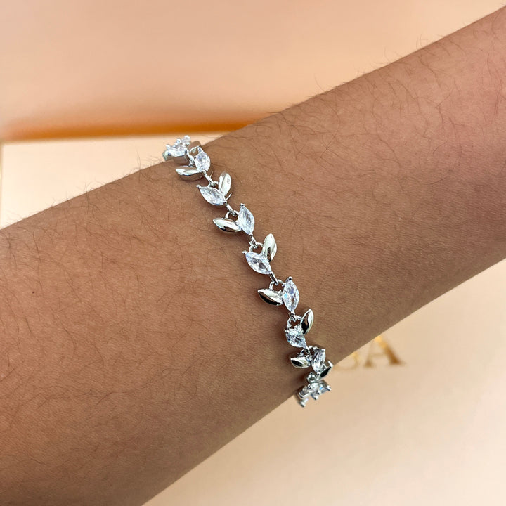 Marquise silver zircone bracelet