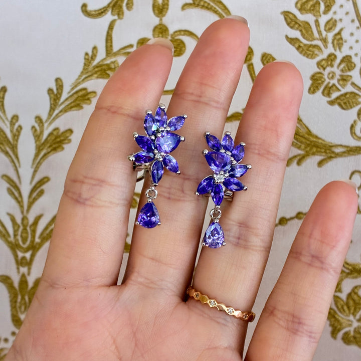Marquise lilac zircone silver set