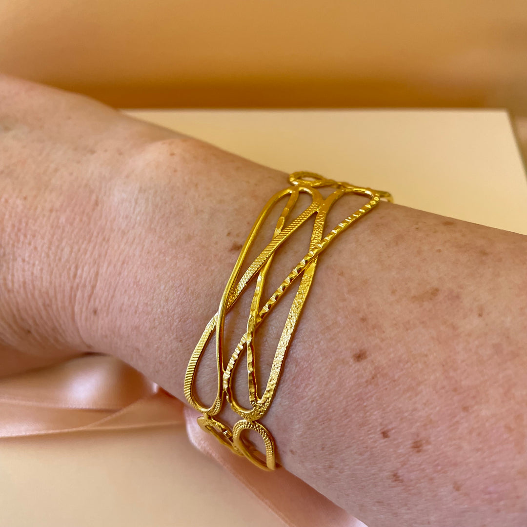 Twisted gold handmade set