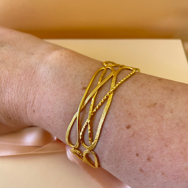 Twisted gold handmade set