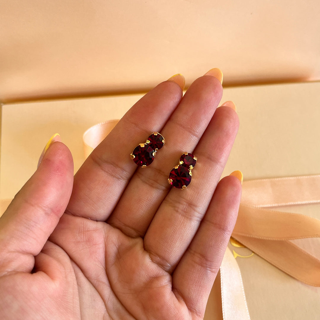 Dark red Swarovski crystals set