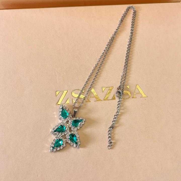 Mint teardrop preciosa crystal set