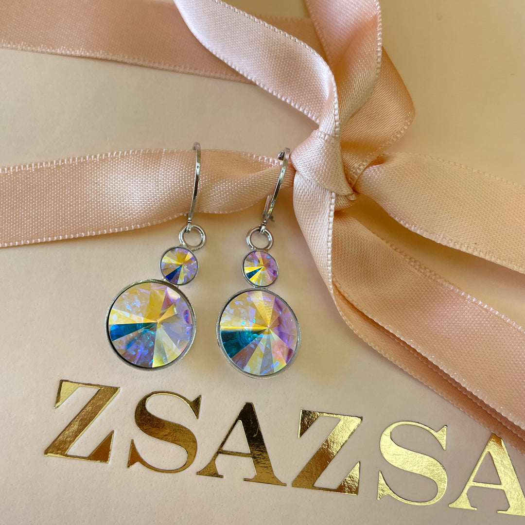 Aurora borealis Swarovski crystals set