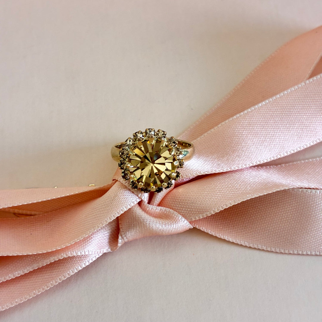 Round bronze gold plated ring