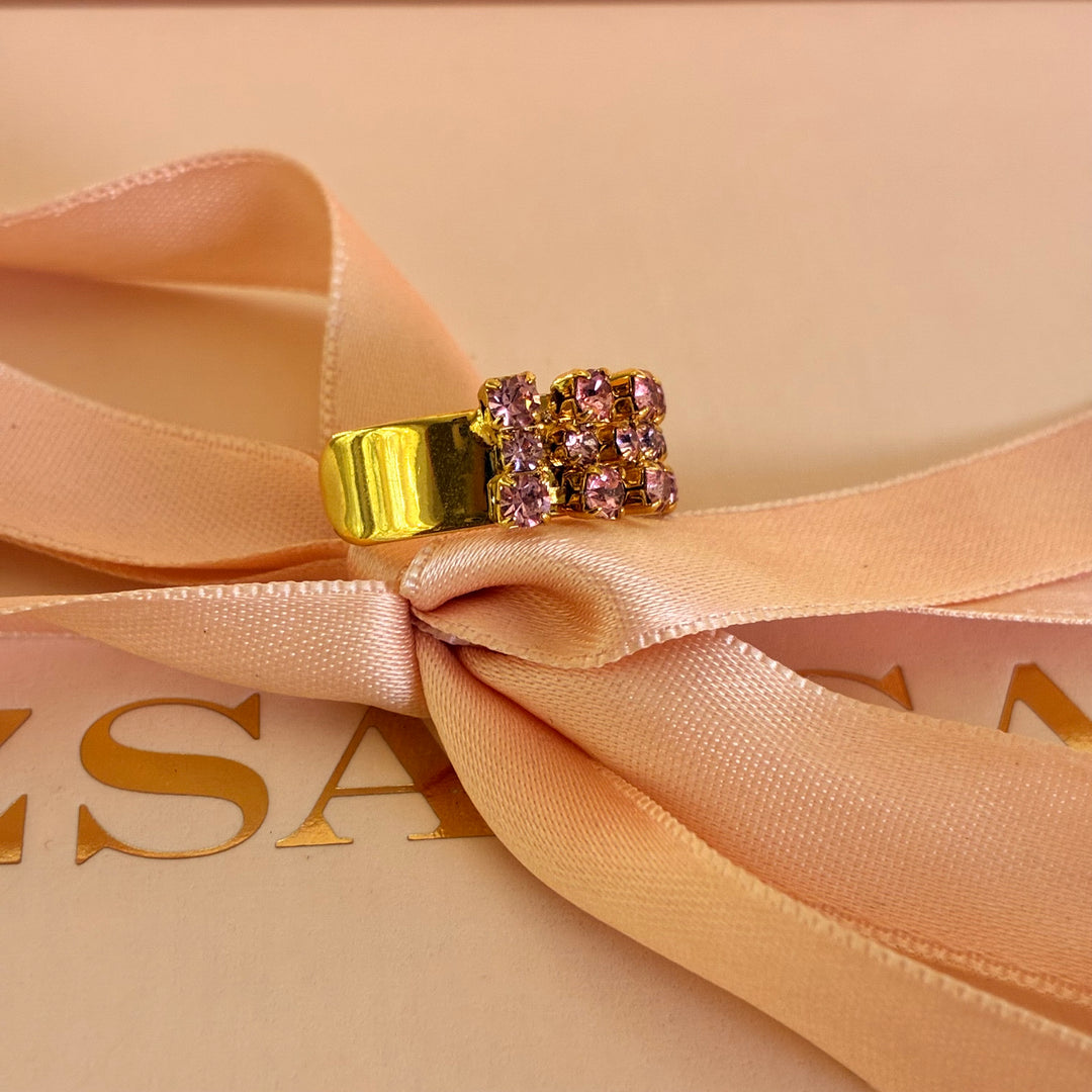 Pink gold plated ring