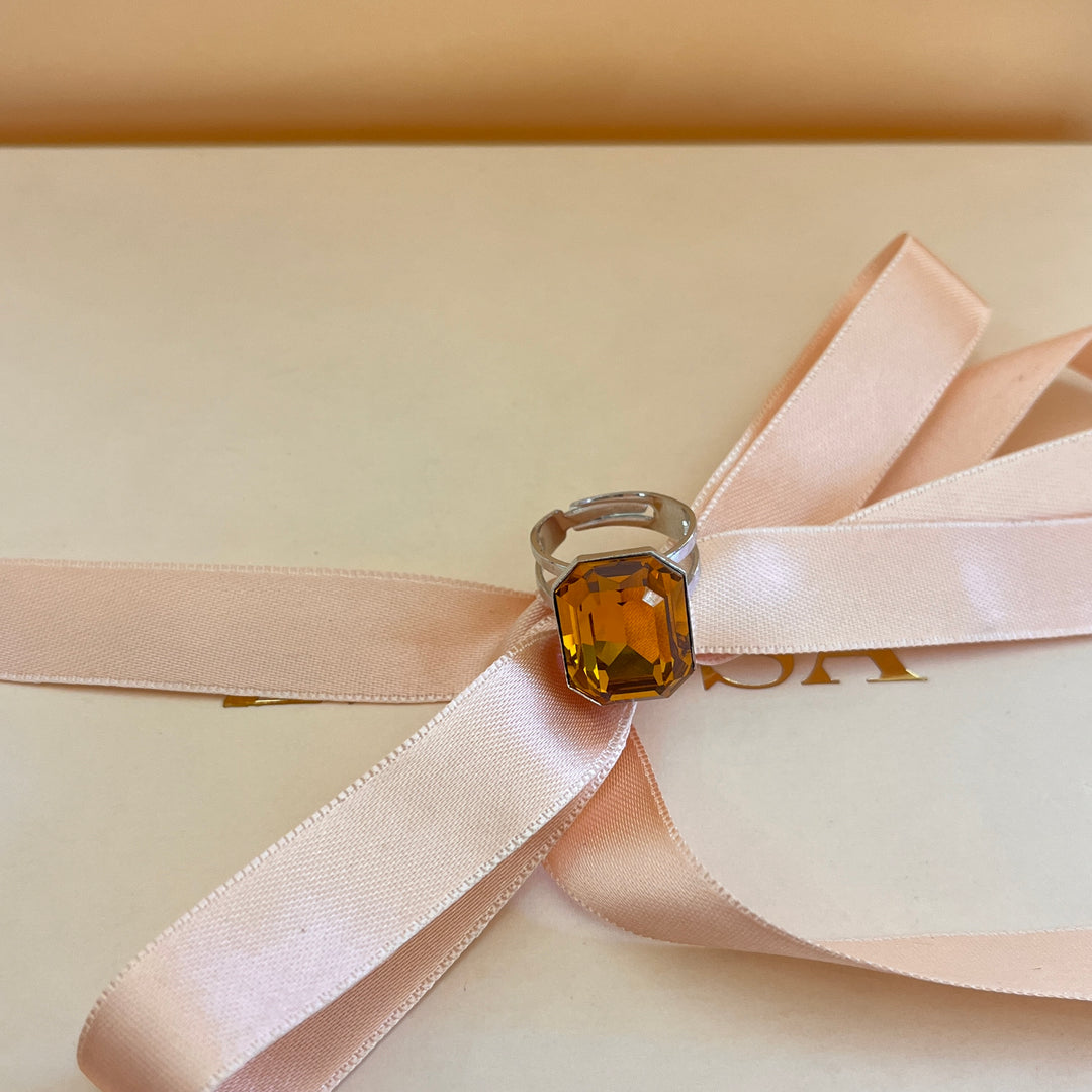 Topaz Swarovski crystal ring