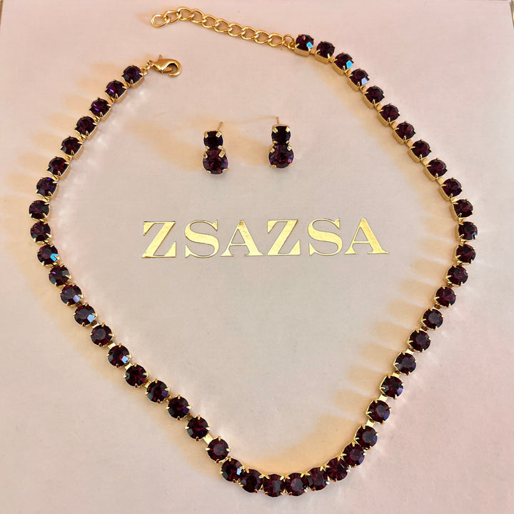 Purple Preciosa crystals set
