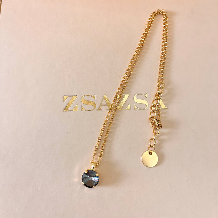 Grey round preciosa crystals set