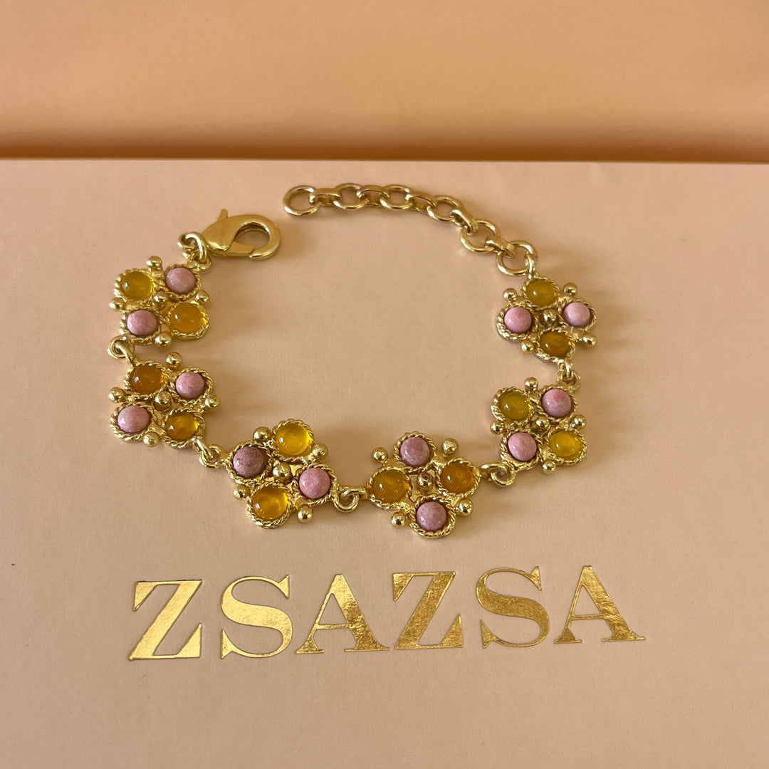 Yellow and light pink handmade set