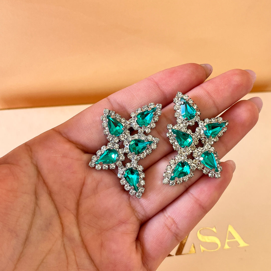 Mint teardrop preciosa crystal set