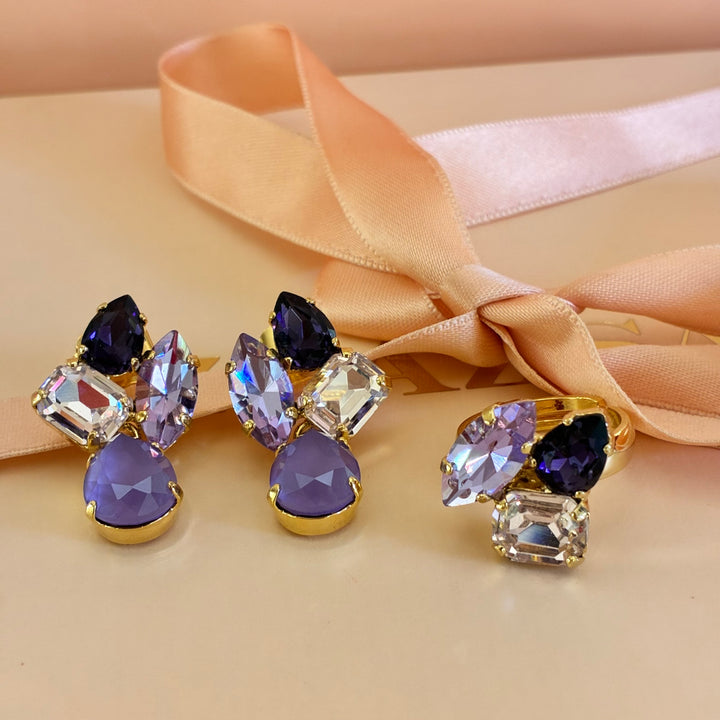 Shades of purple Swarovski crystals set