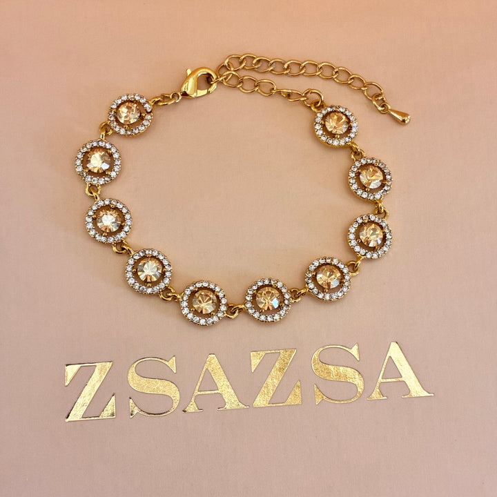 Round and teardrop champagne gold plated set