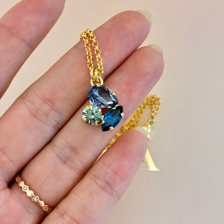 Mixed blue Swarovski crystals set