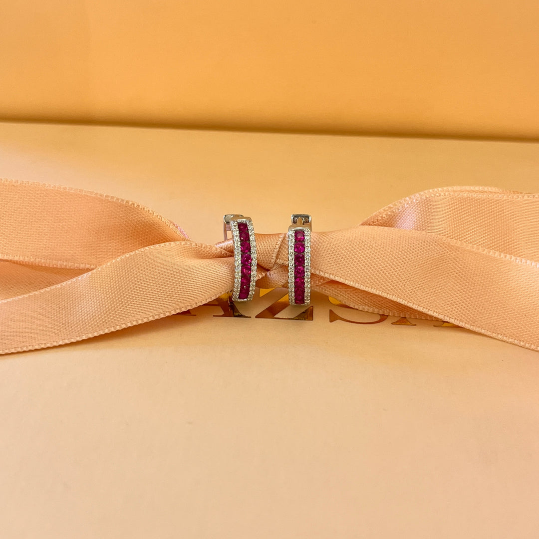 Fuchsia zircone hoops