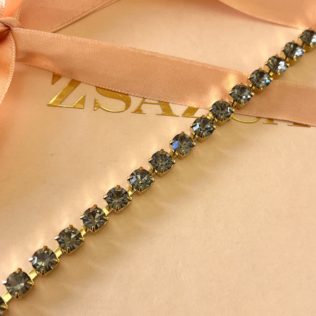 Grey Swarovski crystals bracelet