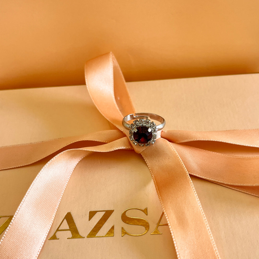 Purple flower preciosa crystals set