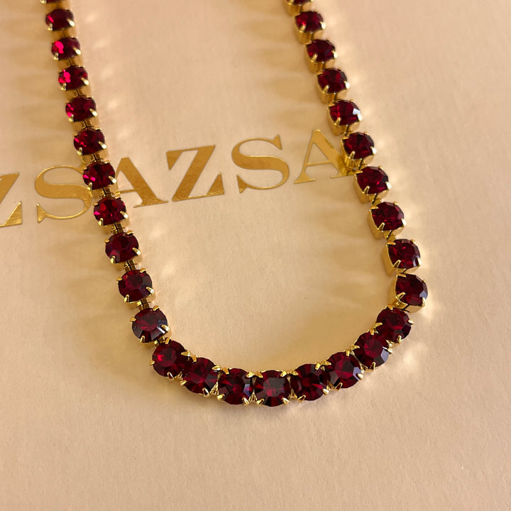 Dark red Swarovski crystals set