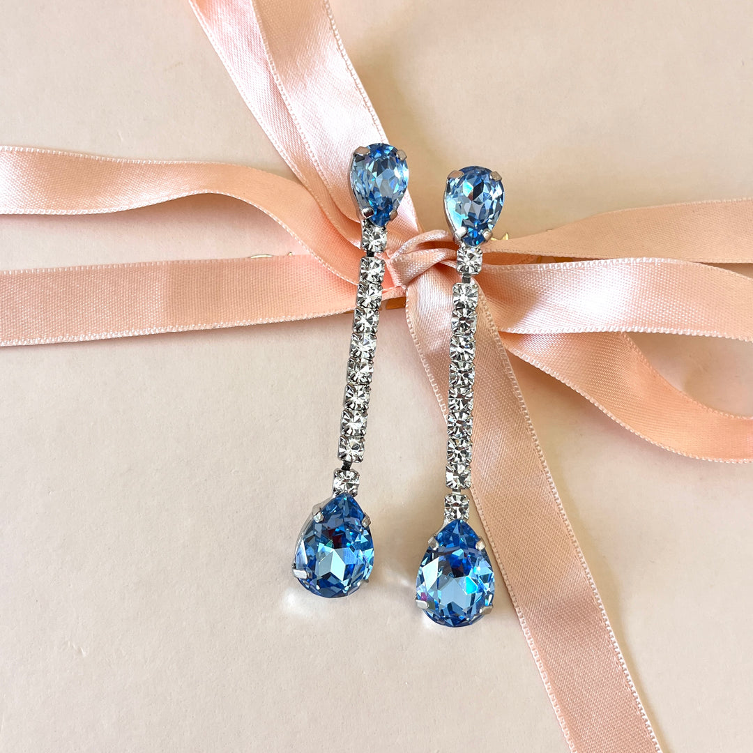 Light blue Swarovski crystals earrings
