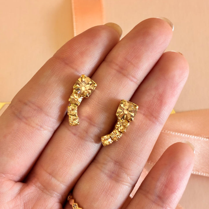 Peach Swarovski crystals earrings