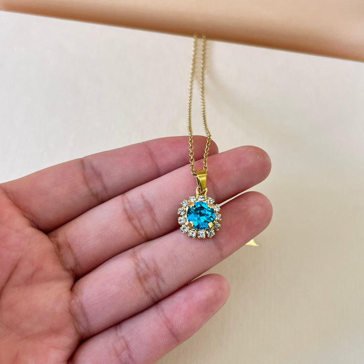 Turquoise Swarovski crystals set