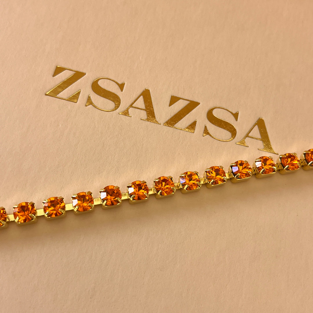 Orange Swarovski crystals bracelet