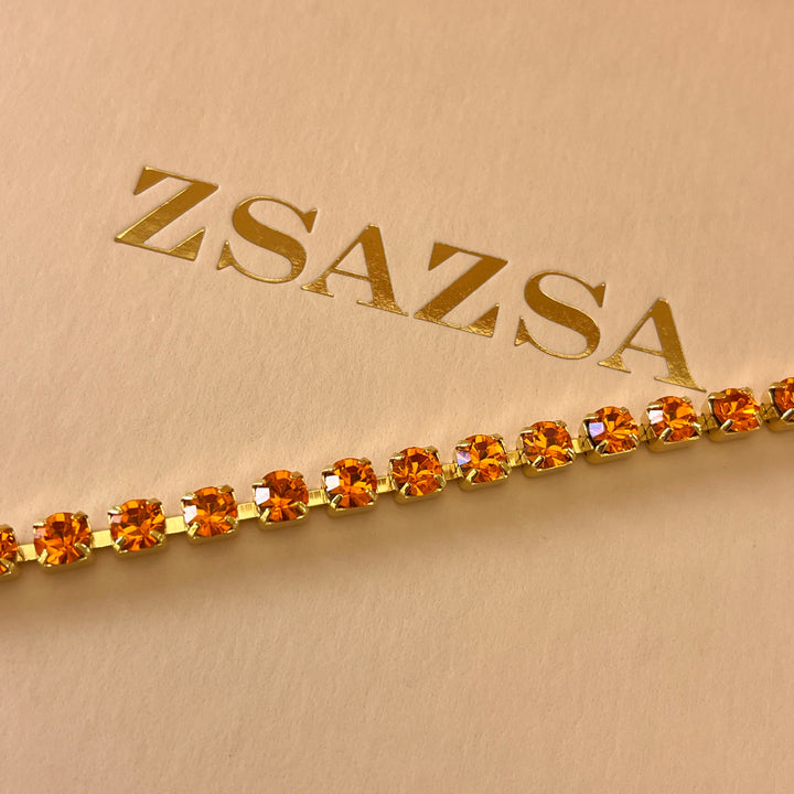 Orange Swarovski crystals bracelet