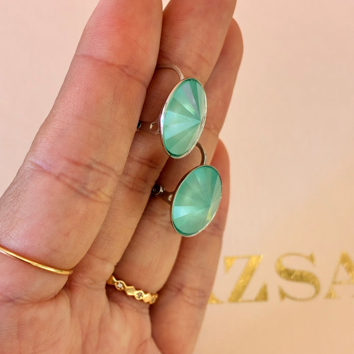 Mint Swarovski crystals set