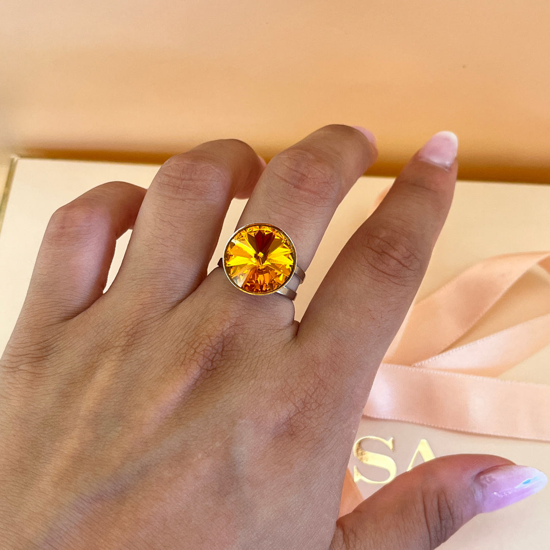 Topaz Swarovski crystals set