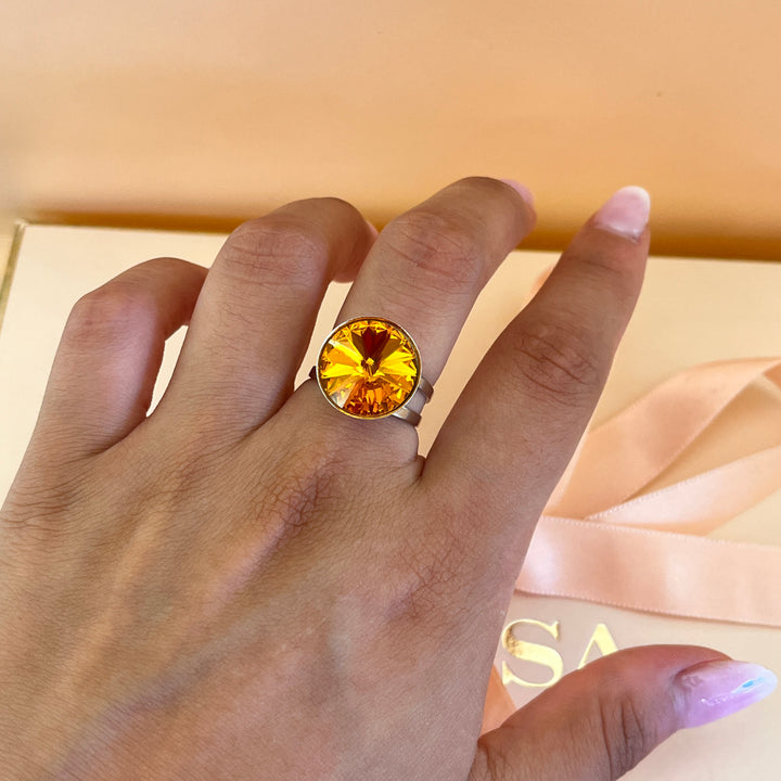 Topaz Swarovski crystals set