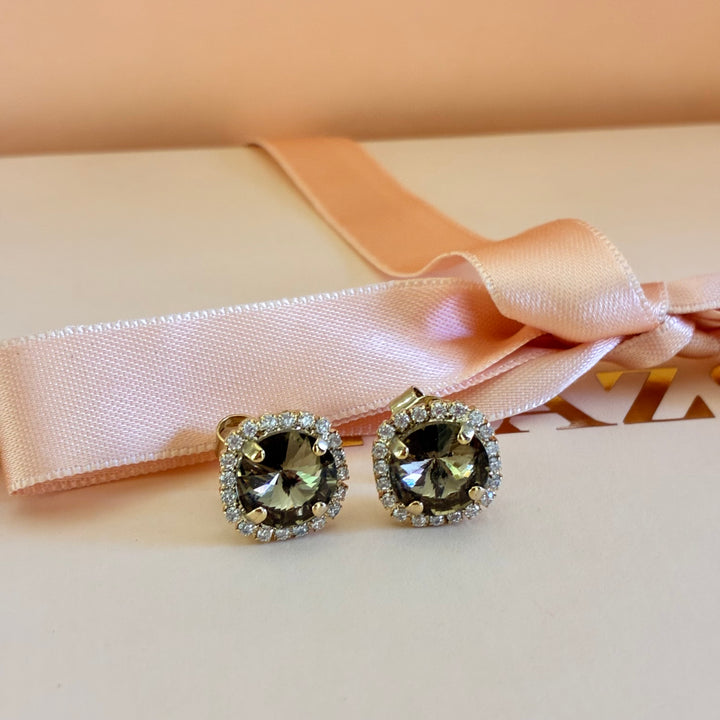 Bronze swarovski crystal studs